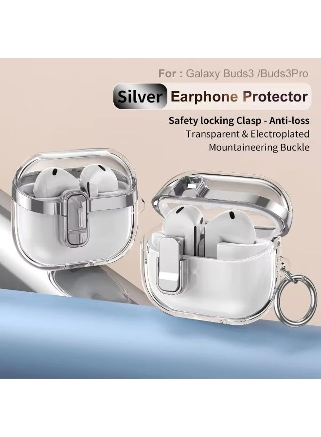 Fekra Compatible with Samsung Galaxy Buds 3 Pro/Buds 3 Case Full-Body Shockproof (Secure Lock) Galaxy Buds 3 & Galaxy Buds 3 Pro (2024) with Carabiner - Image 2